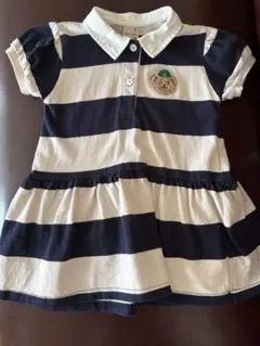 プティマイン　90センチ　ボーダーワンピース　くま