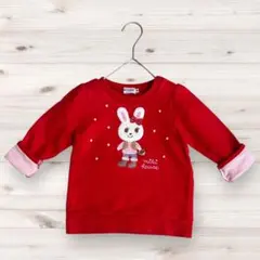✴︎ミキハウス/miki HOUSE✴︎ウサギ刺繍可愛らしいトレーナー✴︎90cm