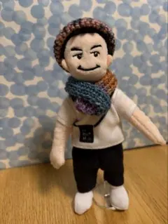 #2604g 小田和正 人形 ニット帽とマフラーのセット ピンクパープル青橙