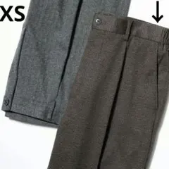 ユニクロ タックワイドパンツ ワイドスラックス ツイード ヘリンボーン 千鳥