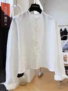 ビッグサイズ レディース 高級感 ブラウス レトロ カーディガン 丸首 薄手