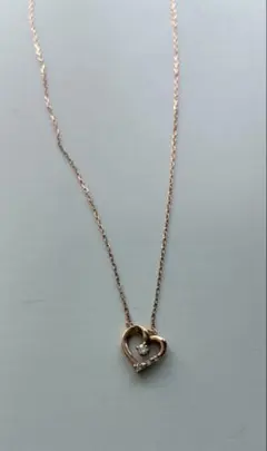 4℃ k10 ピンクゴールド　オープンハート　ネックレス