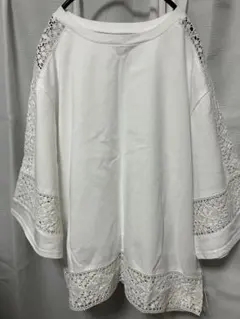 Unaca アナカ アイボリー 花柄レース 半袖トップス 新品 試着のみ 