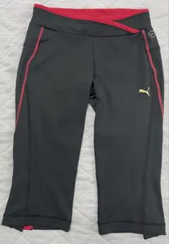 【美品人気　PUMA dryCELL クロップドパンツ ブラック レッド　S】のサムネイル