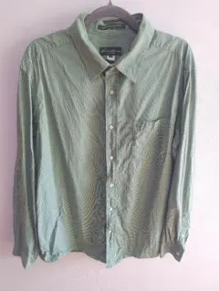 Eddie Bauer エディーバウアー 緑 グリーン ストライプ シャツ XL