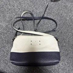 kate spade レザーショルダーバッグ アイボリー/ネイビー