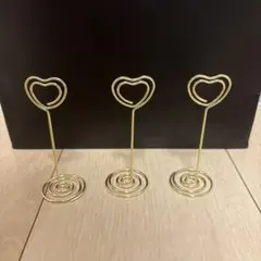 ハート型クリップスタンド ゴールド 3個セット