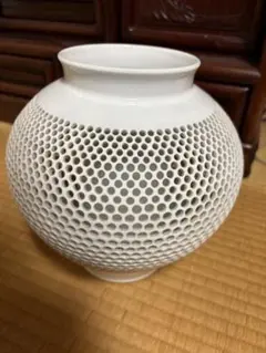 一著陶園 鈞窯（均窯）耳付花瓶 青天目 フラワーベース 高さ約22.5cm