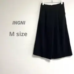 【イング】レディース ガウチョパンツ M 薄手 ブラック