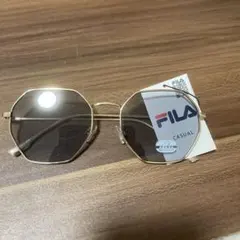 FILA カジュアル 八角形サングラス ゴールド