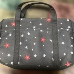 アニエスベー　化粧ポーチ　黒　星柄