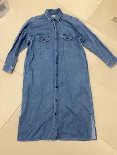 Lee デニム　ロング　シャツワンピース　ブルー　S