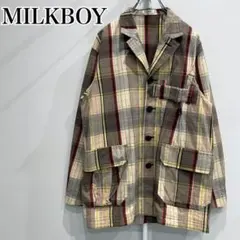 希少　MILKBOY テーラードジャケット　チェック　胸ベルトのサムネイル