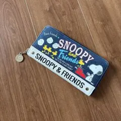 PEANUTS スヌーピー デニム ラウンドファスナー長財布