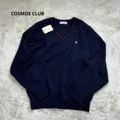 【COSMOS CLUB】未使用訳あり ネイビー Vネックセーター　ウール混LL