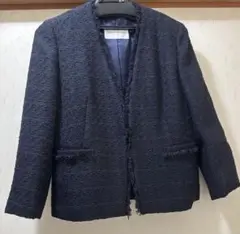 ツイード ノーカラージャケット