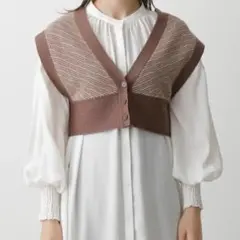 AZULBY MOUSSY ニットベスト　ブラウン　着回し　美品　F