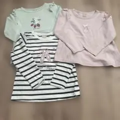 プティマイン　長袖カットソー3枚セット 100cm