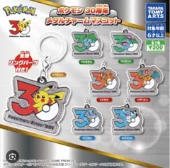 ポケモン 30周年 メタルチャームマスコット 4点セット