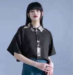 Ellno de Mavie メタルカラーカットアウトショートシャツ