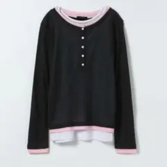 新品未使用　JEANASIS 3カラーシアーレイヤードヘンリー2ピース ブラック