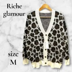 新品タグ付き 【Riche glamour】 カーディガン (M) ヒョウ柄のサムネイル