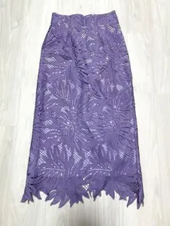 【MERCURYDUO】リーフ柄 ケミカレースタイトスカート S