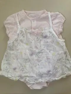 【美品】赤ちゃんの城　ロンパース　キャミ付　80センチ　半袖