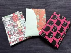 ティッシュケース3点セット A 猫柄・街並み・花柄　裏地付き
