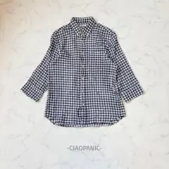 CIAOPANIC/シャツ/M/ネイビー/チェック/七分袖/ボタンダウンのサムネイル