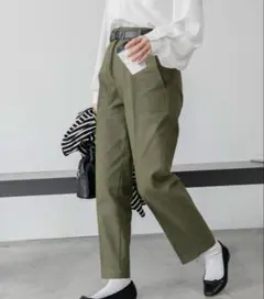 BONLECILL ハイウエストセンタープレスベイカーパンツ