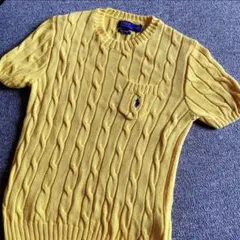 Polo Ralph Lauren イエロー 半袖ニット M コットン　綿100のサムネイル