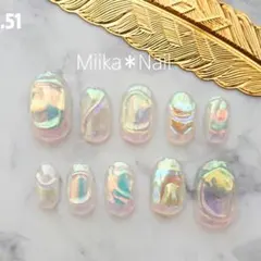 No.51 オーロラうるうる 韓国 氷ネイル♡サイズオーダーはコメント下さい
