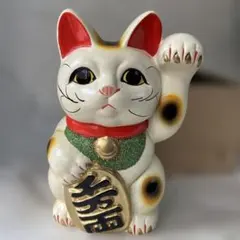 招き猫 陶器製 置物 貯金箱 左手上げ 千万両 三毛猫 常滑焼 - メルカリ