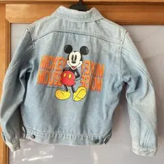 ミッキーマウス デニムジャケット キッズ140cm 古着　レア