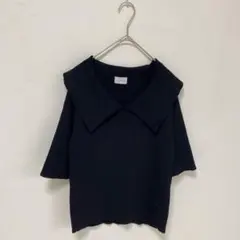 【GREEN LABEL RELAXING】ビックカラー　サマーニット　5部袖