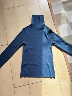 GU タートルネックニット ダークブルー