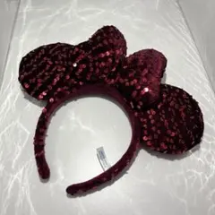 ディズニー　スパンコール 赤 カチューシャ