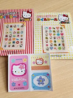 新品③HELLO KITTY ネイルシール‥キティ顔シール　未使用…レア商品
