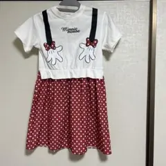 Minnie Mouse 半袖ドット柄ワンピース