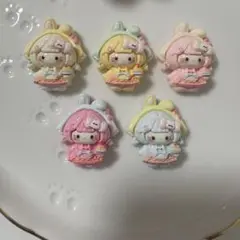 サンリオ キティ ギャルキティ デコパーツ 5個セット