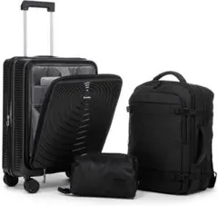 ※新品※PP ルガージセット 3点セット 拡張可能 スーツケース ブラック