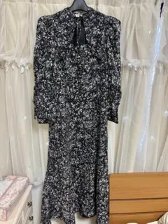 SNIDEL 花柄 長袖 ロングワンピース