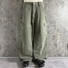 Wrangler〈ダブルニーバギーカーゴパンツ 00s 極太 オリーブ W38〉