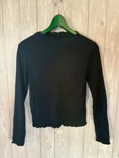 【9639】　GU リブメローコンパクトT　長袖　M　ブラック