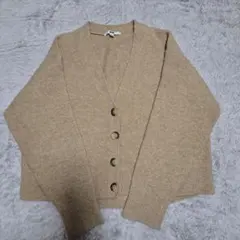 UNIQLO ベージュ Vネック カーディガン M