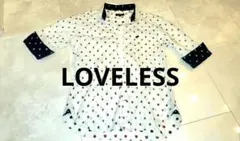LOVELESS アンカー柄イカリマーク清涼感綿コットン素材総柄半袖シャツ 白Mのサムネイル