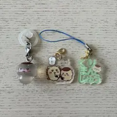 ちいかわ くりまんじゅう めじるしアクセサリー　アクリルチャーム　3点