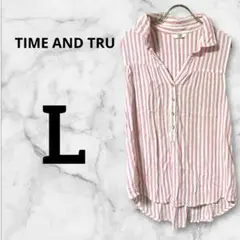 今月まで！TIME AND TRU ノースリーブシャツ 【L】ピンク