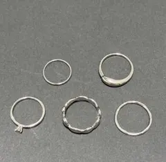 【3cions シルバーリング 指輪 5個セット】のサムネイル